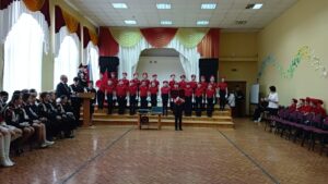 Принятие присяги кадетами и юнармейцами в Деденевской школе.